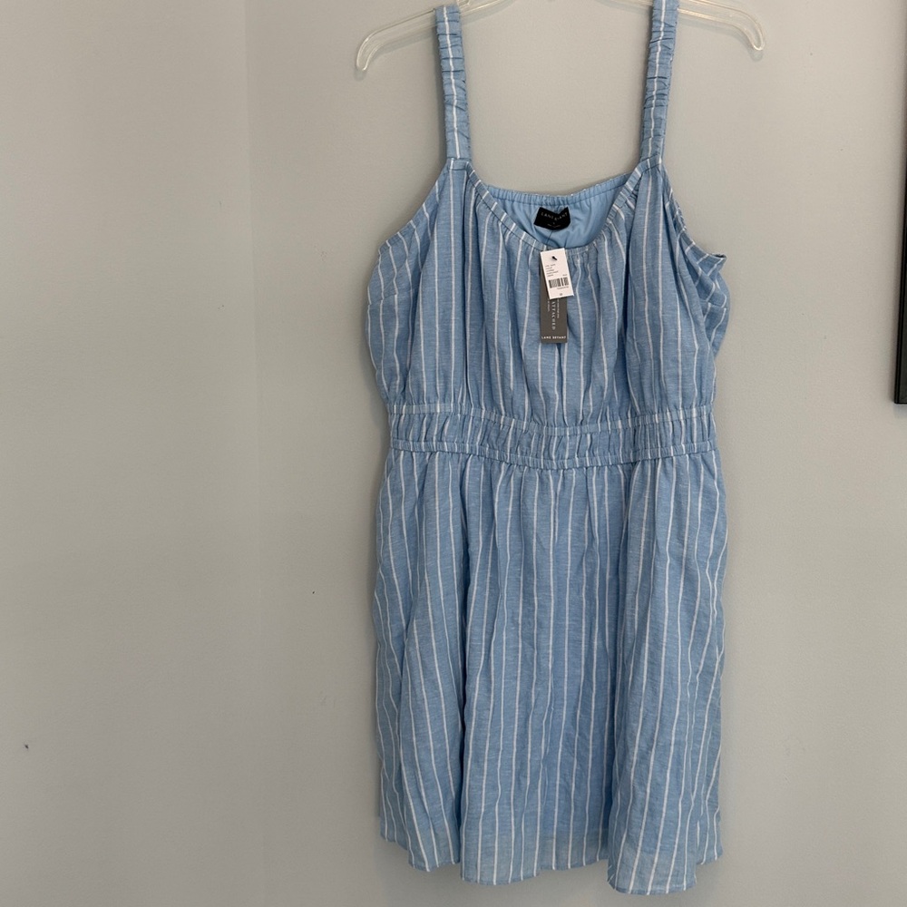 Lane Bryant Light Blue and White Striped Dress